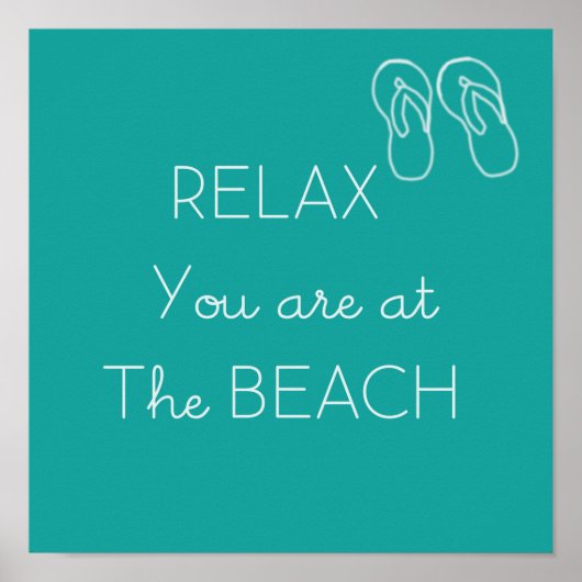 Entspannen Sie im Beach Poster Aqua und White (Vorne)