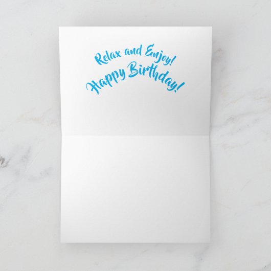 Entspannen Sie im Pool auf einem Sprinkle-Dampf-Fl Dankeskarte (Innenseite)