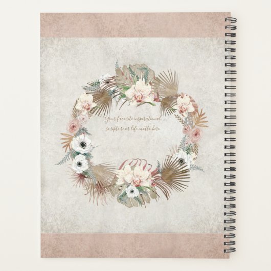 Entspannen Sie im Traum Liebe Erröten Tropenblumen Planer (Rückseite)