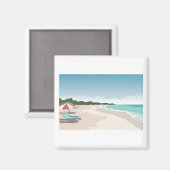 Entspannen Sie in der tropischen Strandlandschaft Magnet (Vorderseite/Rückseite)