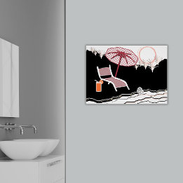 Entspannen Sie in einem der Liegestühle und Cockta Poster