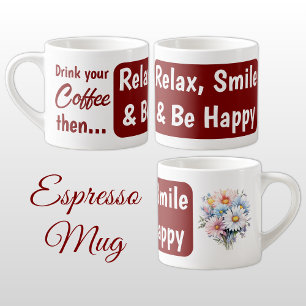 Entspannen Sie Lächeln glücklich gerbera Blume bur Espressotasse