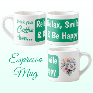 Entspannen Sie Lächeln glücklich Gerberer Blume gr Espressotasse