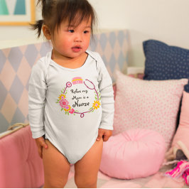 Entspannen Sie meine Mama ist ein Blumenstethoskop Baby Strampler