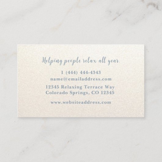 Entspannen Sie mit Blue & Gold Meditative Business Visitenkarte (Rückseite)