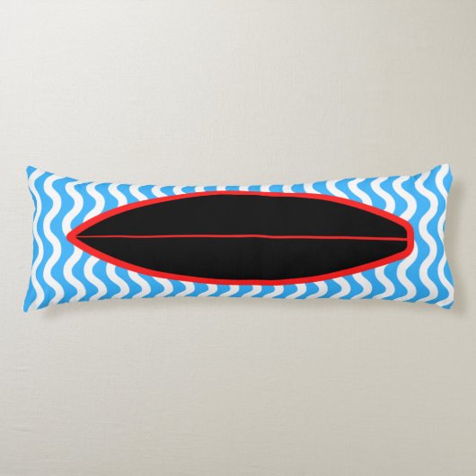 Entspannen Sie schwarz blaue Waves Surfen Kissen (Vorderseite)