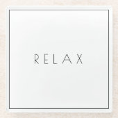 Entspannen Sie Schwarz-weiße moderne Minimalistisc Glasuntersetzer (Vorderseite)