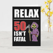 Entspannen Sie sich 50 ist nicht tödliche grimmige Karte (Gelbe Blume)