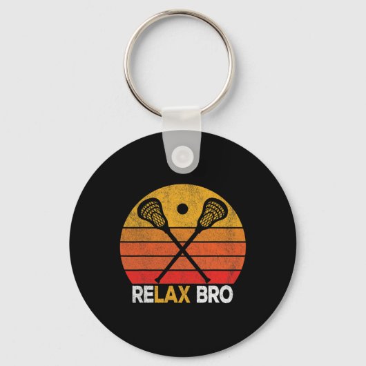 Entspannen Sie sich bei einem Lacrosse Zitat Lacro Schlüsselanhänger (Vorderseite)