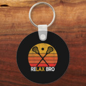 Entspannen Sie sich bei einem Lacrosse Zitat Lacro Schlüsselanhänger (Vorderseite)