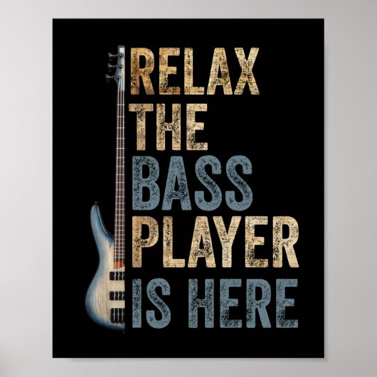 Entspannen Sie sich beim Bass Player, der sich hie Poster (Vorne)