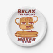 Entspannen Sie sich beim Pancake Maker. Pappteller (Vorderseite)