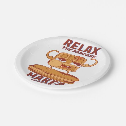 Entspannen Sie sich beim Pancake Maker. Pappteller (Schrägansicht)