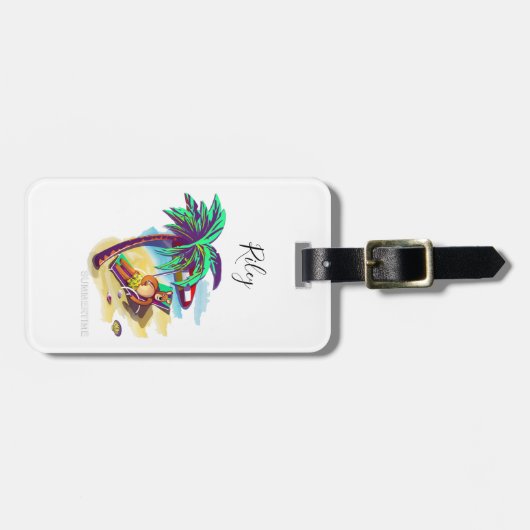 Entspannen Sie sich beim Sommerbär am tropischen S Gepäckanhänger (Vorderseite horizontal)