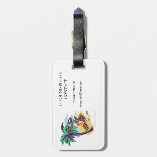 Entspannen Sie sich beim Sommerbär am tropischen S Gepäckanhänger (Rückseite vertikal)