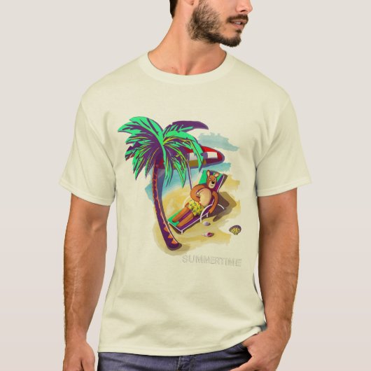 Entspannen Sie sich beim Sommerbär am tropischen S T-Shirt (Vorderseite)
