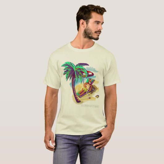 Entspannen Sie sich beim Sommerbär am tropischen S T-Shirt (Vorne ganz)