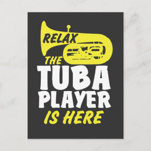 Entspannen Sie sich beim Tuba Player - der lustige Postkarte