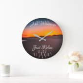 Entspannen Sie sich einfach mit den gefallenen Zah Große Wanduhr (Zuhause)