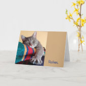 Entspannen Sie sich ...Es ist eine Cat Themed Fare Karte (Gelbe Blume)