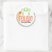 Entspannen Sie sich, es ist nur Pickleball Runder Aufkleber (Tasche)