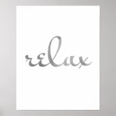 Entspannen Sie sich grau. Typografie-Wandkunst min Poster (Vorne)