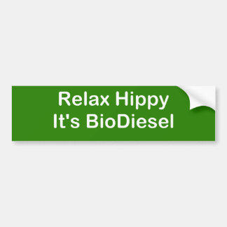 Entspannen Sie sich Hippie, die es Biodiesel ist Autoaufkleber