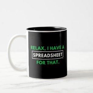 Entspannen Sie sich, ich habe eine Tabelle dafür. Zweifarbige Tasse