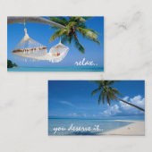 entspannen Sie sich Reise-Visitenkarte Visitenkarte (Vorne/Hinten)