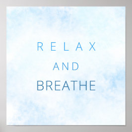 Entspannen Sie sich und atmen Sie Motivierend Wass Poster