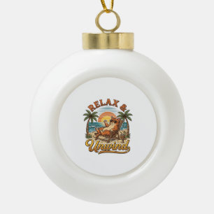 Entspannen Sie sich und entspannen Sie sich Strand Keramik Kugel-Ornament