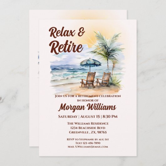 Entspannen Sie sich und erholen Sie sich im tropis Einladung (Vorne/Hinten)