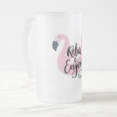 Entspannen Sie sich und genießen Sie Flamingo Mattglas Bierglas (Vorderseite Links)
