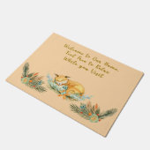 Entspannen Sie sich vor der Tür mit Sleepy Fox & B Fußmatte (Schrägansicht)