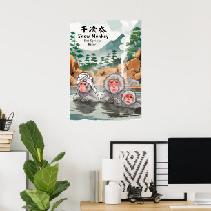 Entspannen Sie sich wie ein Schneeraffe - Hot Spri Poster