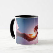 Entspannen und Verjüngen: Tasse "Hände der Heilung (Vorderseite Links)