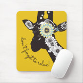Entspannen - Yellow Funky Cool Giraffe Mousepad (Mit Mouse)