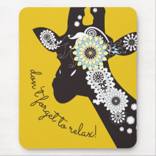 Entspannen - Yellow Funky Cool Giraffe Mousepad