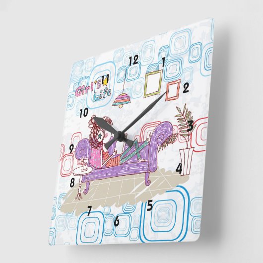 Entspannend Quadratische Wanduhr (Winkel)