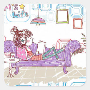 Entspannend Quadratischer Aufkleber