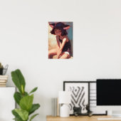 Entspannende Anthro-Katze Poster (Heimbüro)