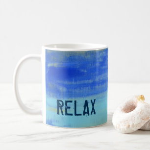 Entspannende Blaue Türkisnautische Abstrakte Kunst Kaffeetasse