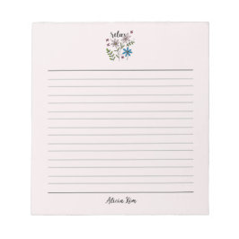 Entspannende Blumenpflege Notizblock