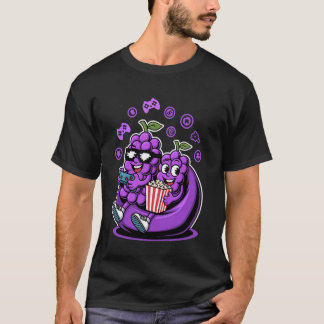Entspannende Cartoon-Trauben im Gaming-Vibes T-Shirt