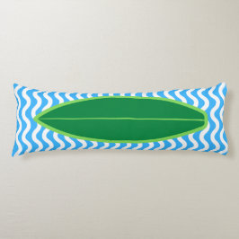 Entspannende dunkelgrüne blaue Waves Surfkissen Seitenschläferkissen