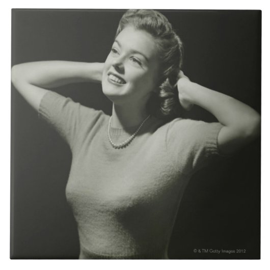 Entspannende Frau Fliese (Vorderseite)