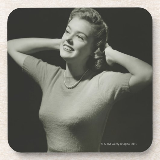 Entspannende Frau Untersetzer (Vorderseite)