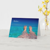 Entspannende Füße in der Ozeanruhe Karte (Gelbe Blume)