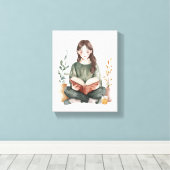 Entspannende Girl Boss Leinwanddruck (Insitu (Holzboden))