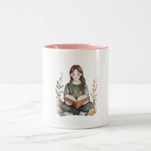 Entspannende Girl Boss Zweifarbige Tasse (Mittel)